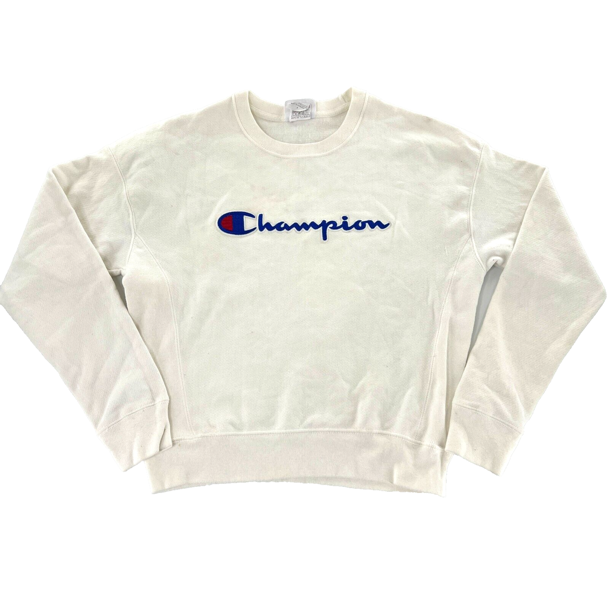 Champion Reverse Weave Womens S Cream Sweatshirt Crew Neck
