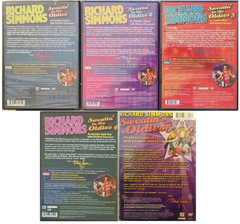 Richard Simmons: Sweatin' to the Oldies Volumes 1-5 DVD Complete