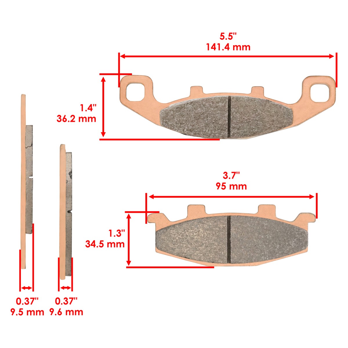 Rear Brake Pads for Kawasaki ZX600 Ninja ZX6 ZX-6 1990 1991 1992