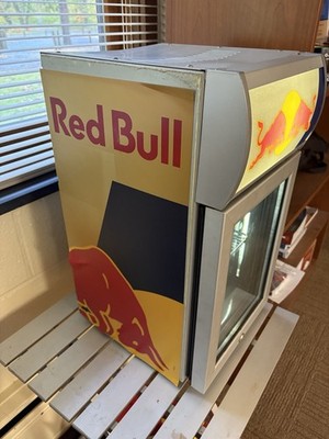 Vintage Red Bull Mini Fridge Baby Cooler - Sold As Is - Read