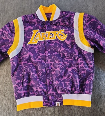 NBA Mitchell & Ness A Bathing APE Lakers BAPE Jacket Size L Made