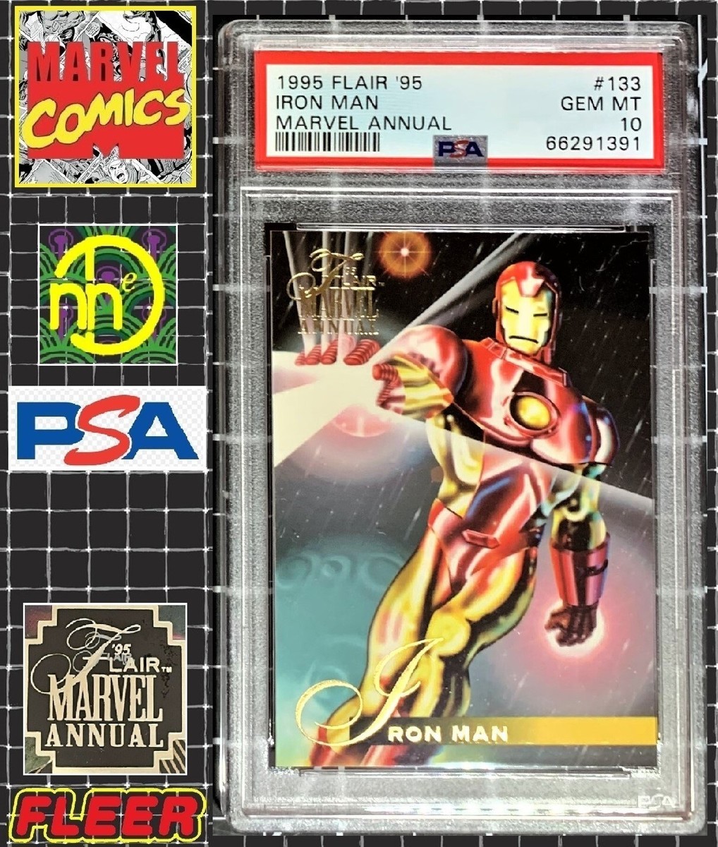 1995 Marvel Annual Flair - #133 Iron Man - PSA 10 GEM MINT | eBay