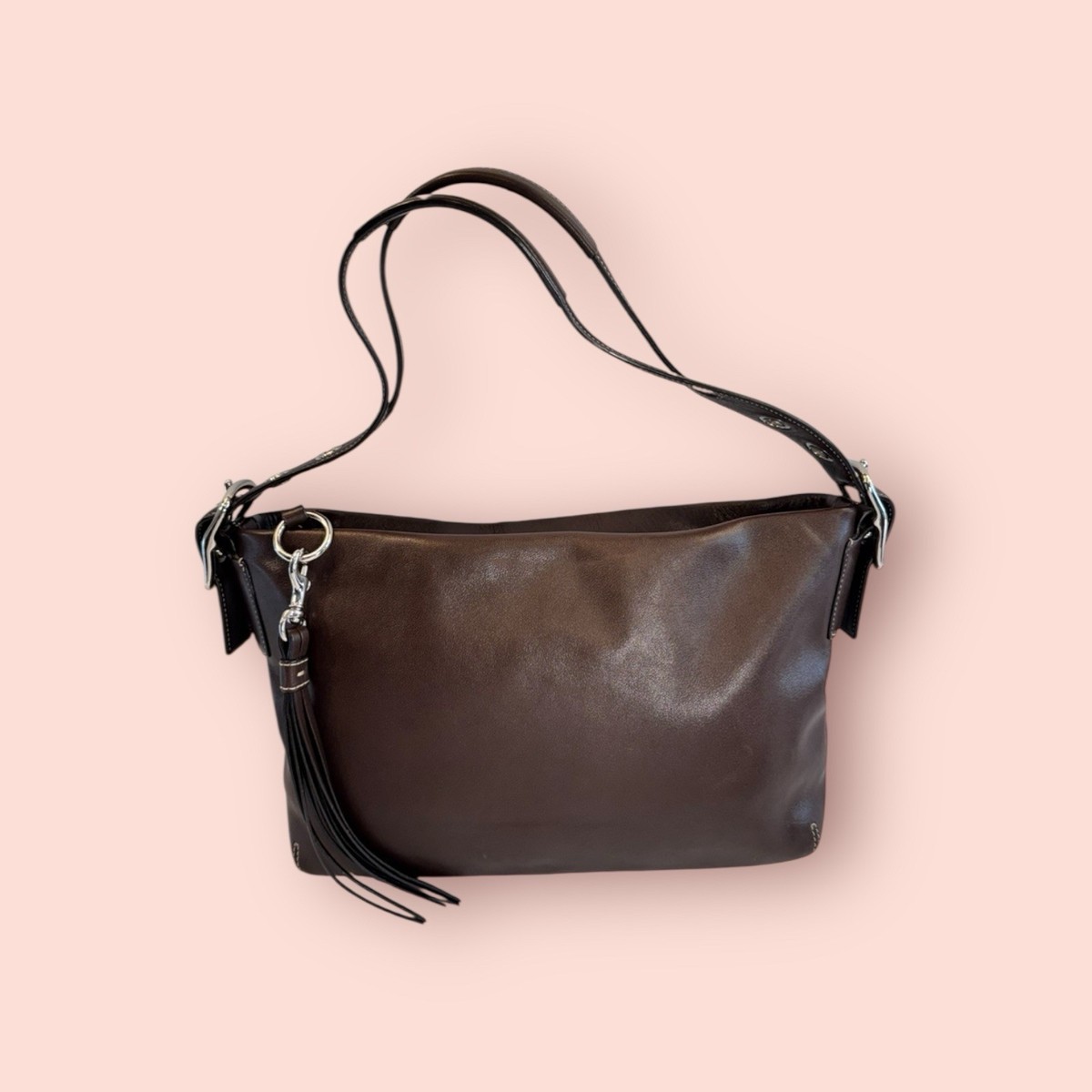 COACH Y2K Vintage East West Legacy Tassel Leather Zip Shoulder Bag