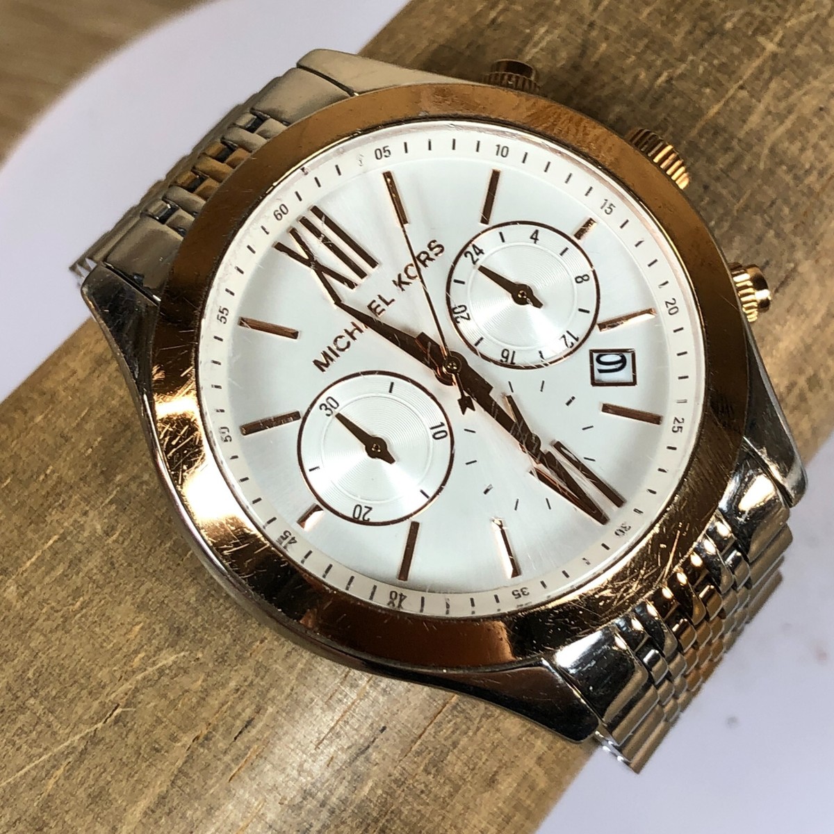 Michael Kors Brookton Men MK-5763 White Dial Chronograph 42mm