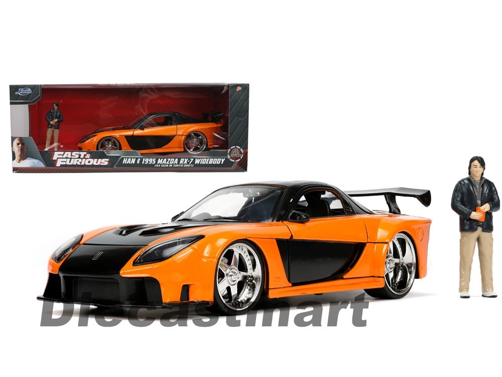 Jada 1:24 Fast & Furious Han & 1995 Mazda RX-7 Widebody Model