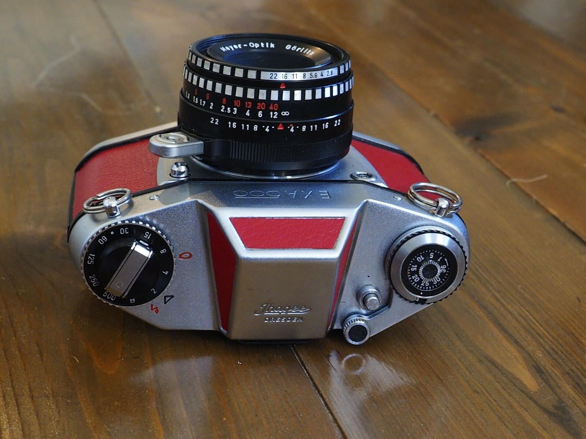 Ihagee Exa 500 1:2,8 f=50 mm Domiplan red leather, collectible | eBay