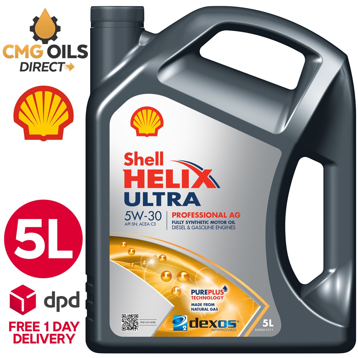 Shell Helix Ultra Professional AG 5W-30 Engine Oil 5 Litres 5L