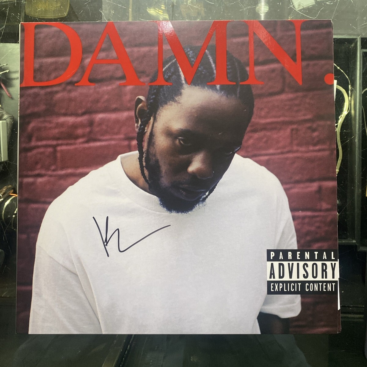 KENDRICK LAMAR-DAMN.-SIGNED-Double LP RED VINYL-Near MInt-B0026745