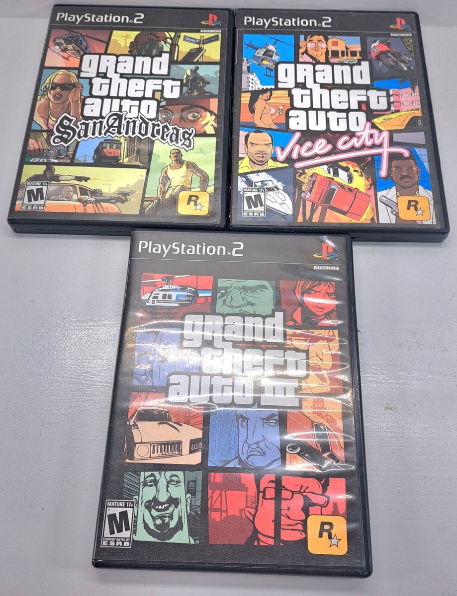PS2 Grand Theft Auto Collection GTA 3 Vice City San Andreas Discs