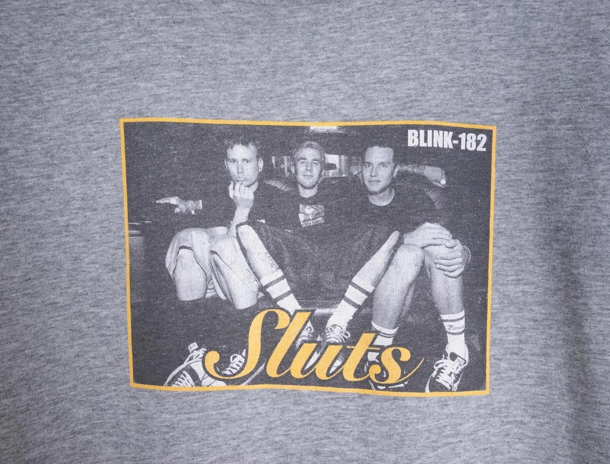 Blink 182 Vintage 90s Sluts T-Shirt M Gray Punk Band Tee Y2K | eBay