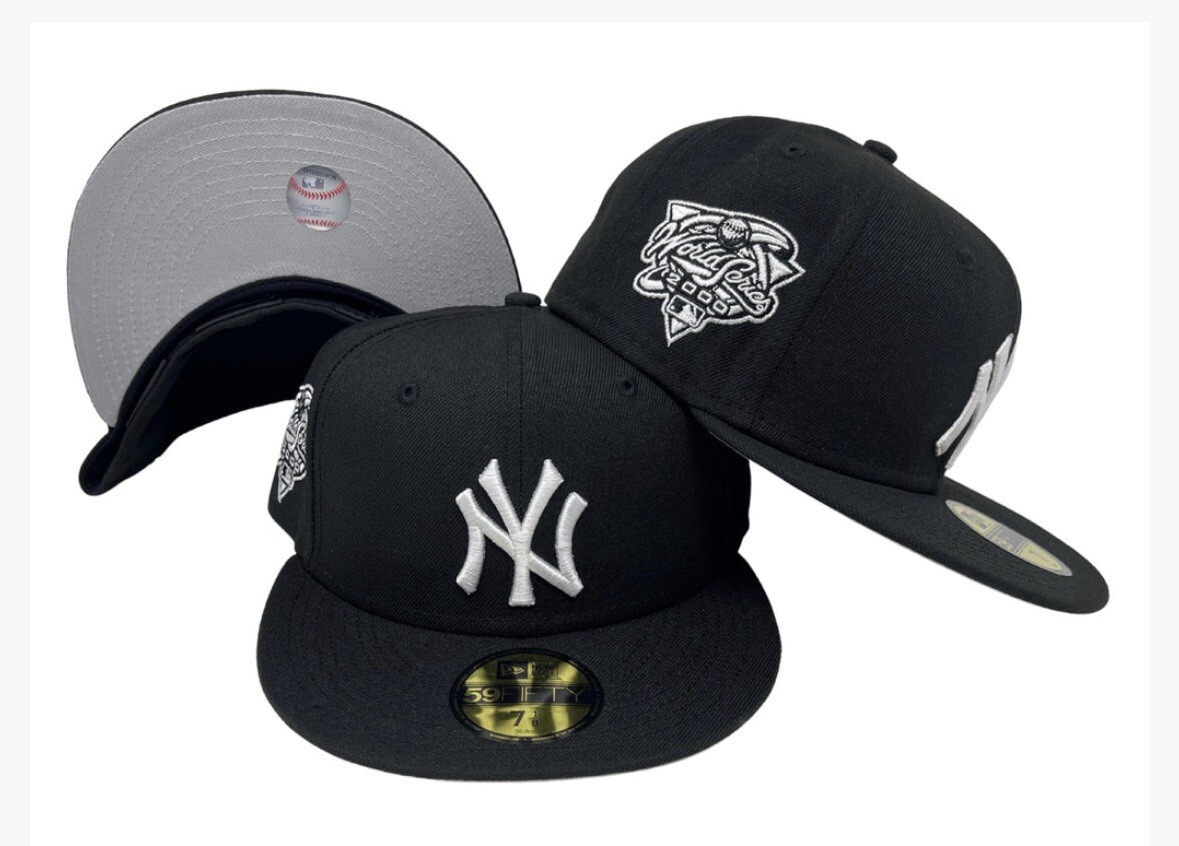 New Era MLB New York Yankees Black White 5950 Fitted Hat 2000