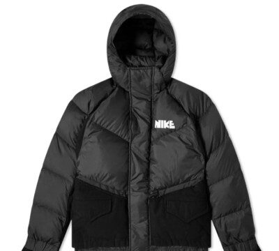 NIKE X SACAI NRG NikeLab Parka Jacket Black Men's Down Pockets