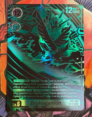 Zephagamon EX7-036 SP Digimon Card SR Alternate Art Textured EX07