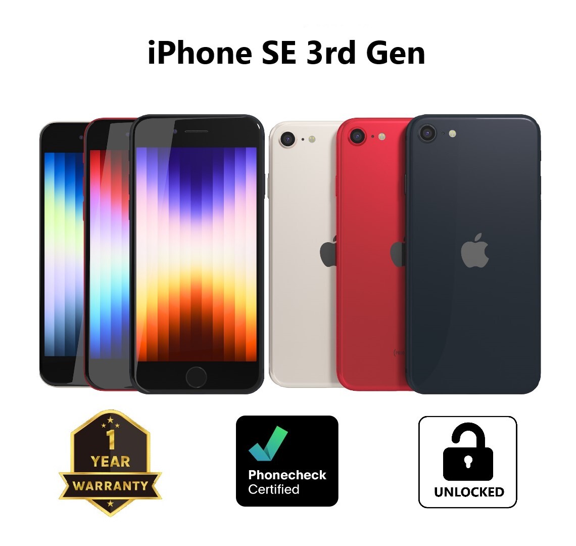 Apple iPhone SE 3rd Gen. - A2595 - 64GB| 128GB | 256GB - (Unlocked