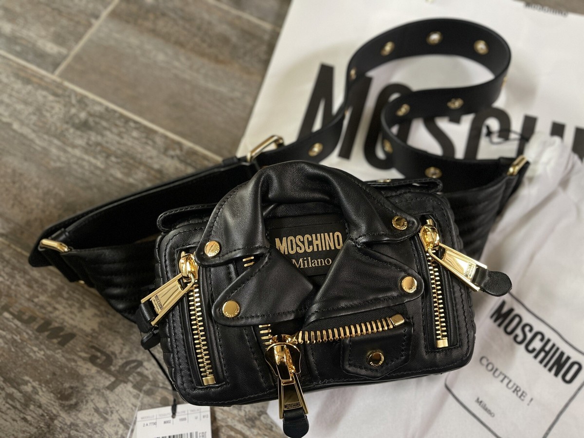 100% Authentic Moschino Couture Jeremy Scott Black Biker Jacket
