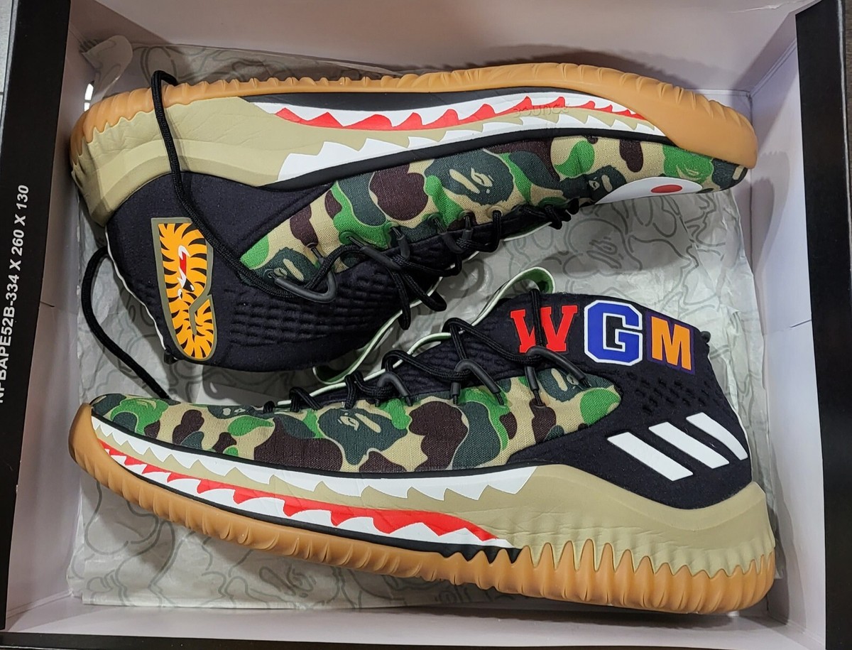 Size 10 - adidas Dame 4 x A Bathing Ape Green Camo 2018 | eBay