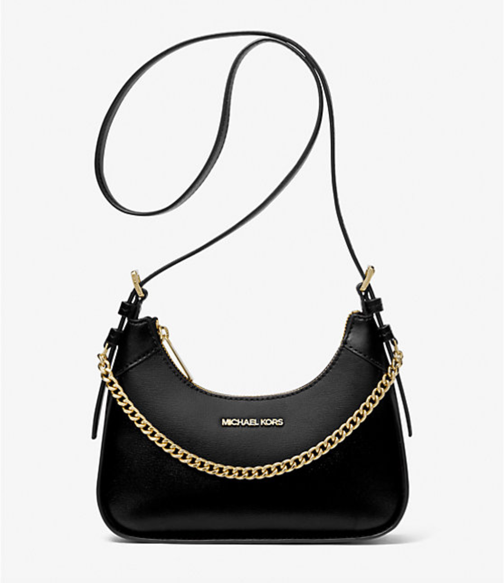 NWT MICHAEL KORS Wilma Small Leather Crossbody Bag BLACK NEW！$448