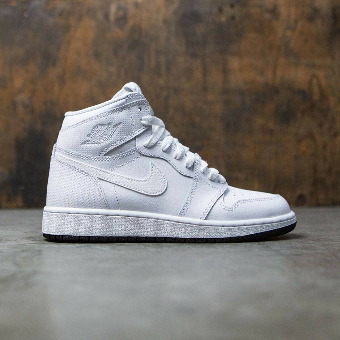 Nike Air Jordan 1 Retro High OG Perforated White Size 6y. 575441