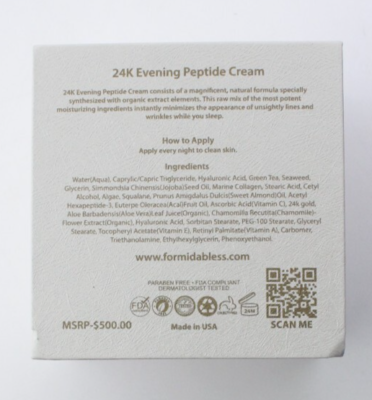 Formidabless Blessed By Nature 24k Evening Peptide Cream - 1.7 fl