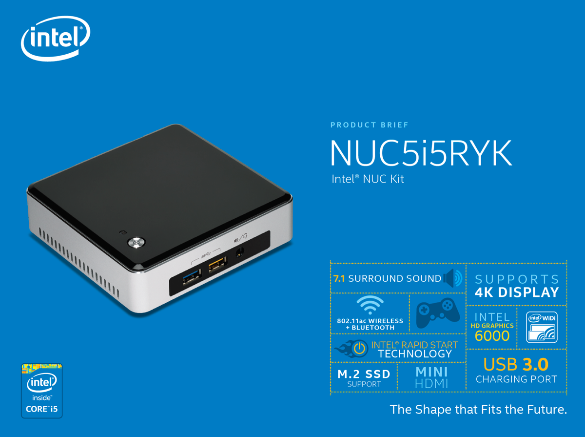 Intel NUC Core i5 2.70GHz 1TB PCIe SSD 16GB RAM NUC5i5RYK Mini