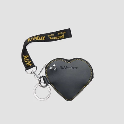 Dr. Martens Heart Purse BLACK Key Ring key holder Mini Case