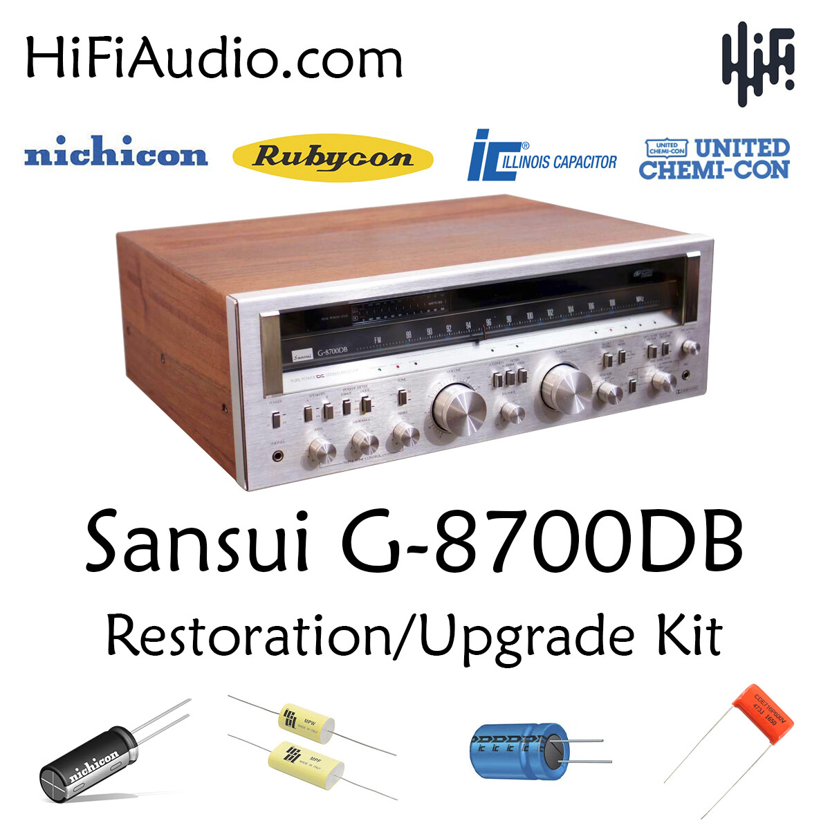 Sansui G8700 DB capacitor rebuild restoration recap upgrade kit