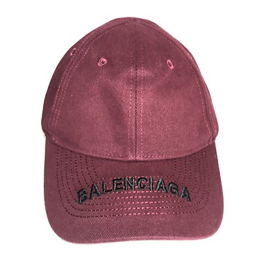 Balenciaga Logo Visor Cap Burgundy Size Large | eBay
