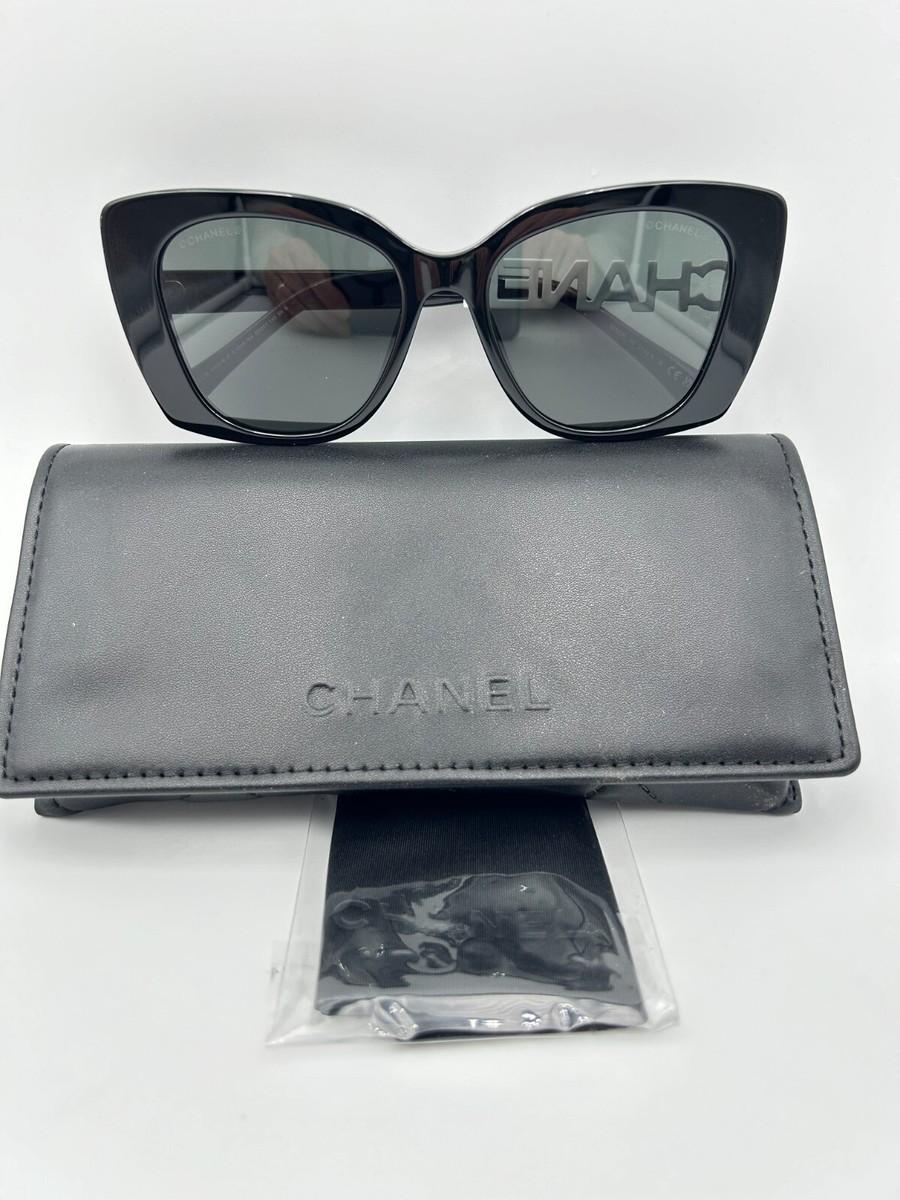 Chanel Sunglasses New 5422-B-A 1026/S4 Black White Gray 53 17 140