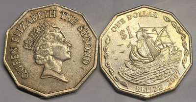 Belize 1 dollar 2007 Ship coin QUEEN ELIZABETH 2ND #G10079 | eBay