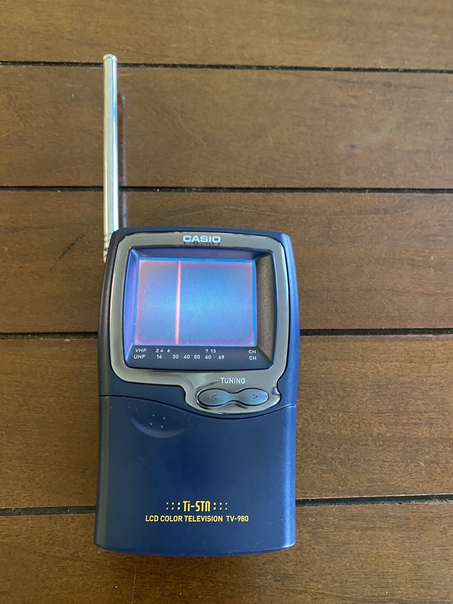 Casio Vintage Portable LCD TV Color Television TV-980 - Tested