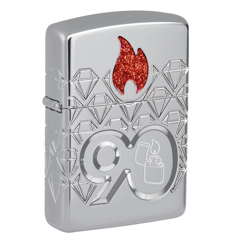 Zippo 90th Anniversary COTY Lighter Chrome, European Version