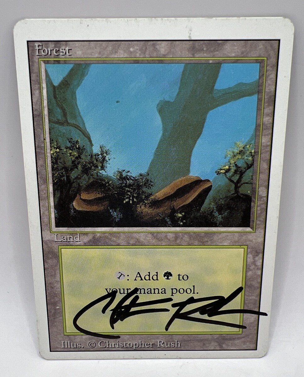 MTG - Revised - Forest - LP - signed by Christopher Rush | eBay
