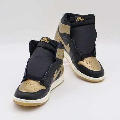 DZ5485-071 Nike Air Jordan 1 Retro High OG Black and Gold (Men's