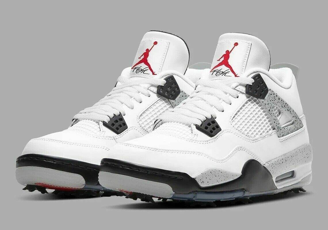 RARE Size 14 Nike Air Jordan 4 IV G Cement Golf Shoe White Cement