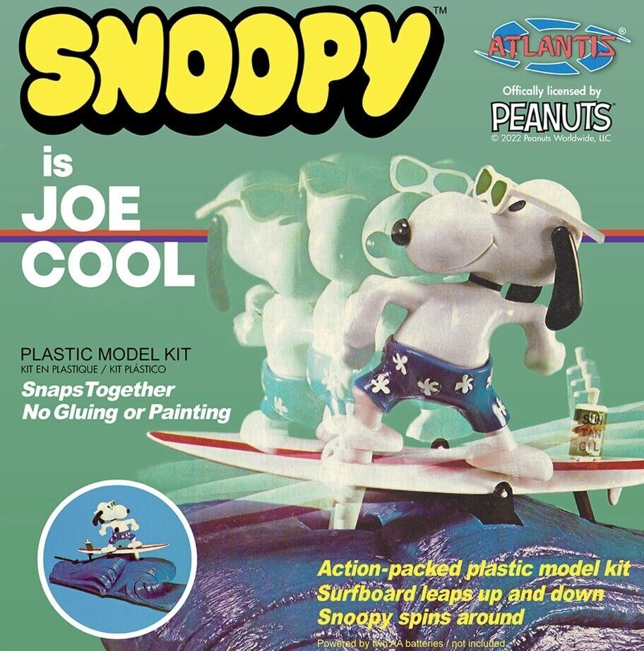 Snoopy is Joe Cool Surfing Peanuts motorized Atlantis Snap model