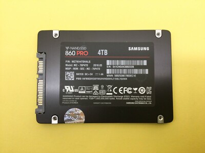 Samsung V-NAND 860 PRO 4TB 2.5” SATA III 6Gb/s SSD MZ-76P4T0 | eBay