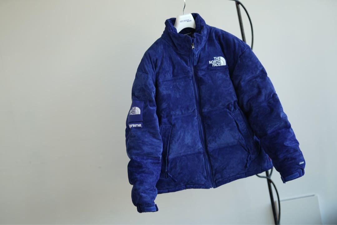 Used 23AW supreme north face suede nupsi down blue size M | eBay