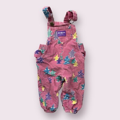 Vintage Oshkosh B Gosh Pink Corduroy Overalls 12 Months 90s | eBay