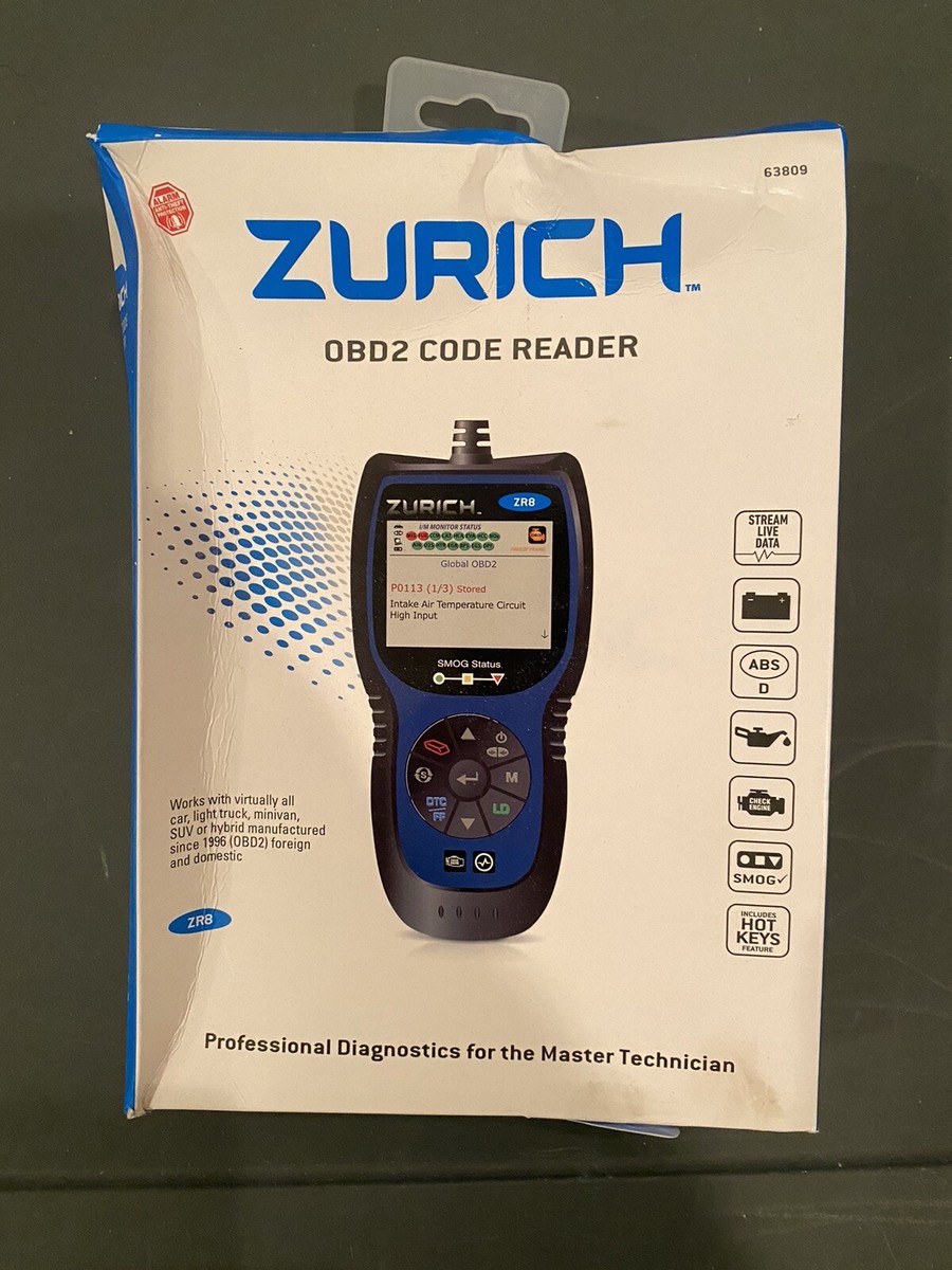 Zurich 63809 zr8 OBD2 Code Reader w/Live Data x 1996 & Newer