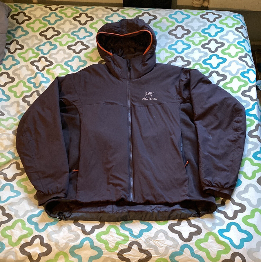 Discontinued Arc'teryx Atom LT Hoody Jacket Charcoal Grey & Orange