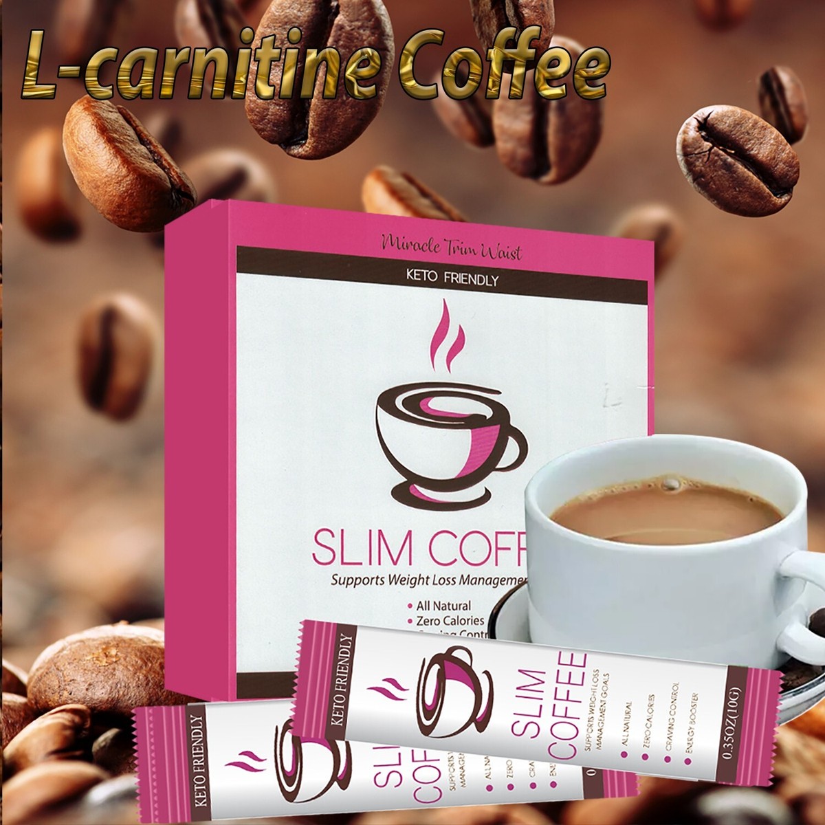 L-Carnitine Instant Coffee For Weight Loss, Slimming Coffee 1 Box
