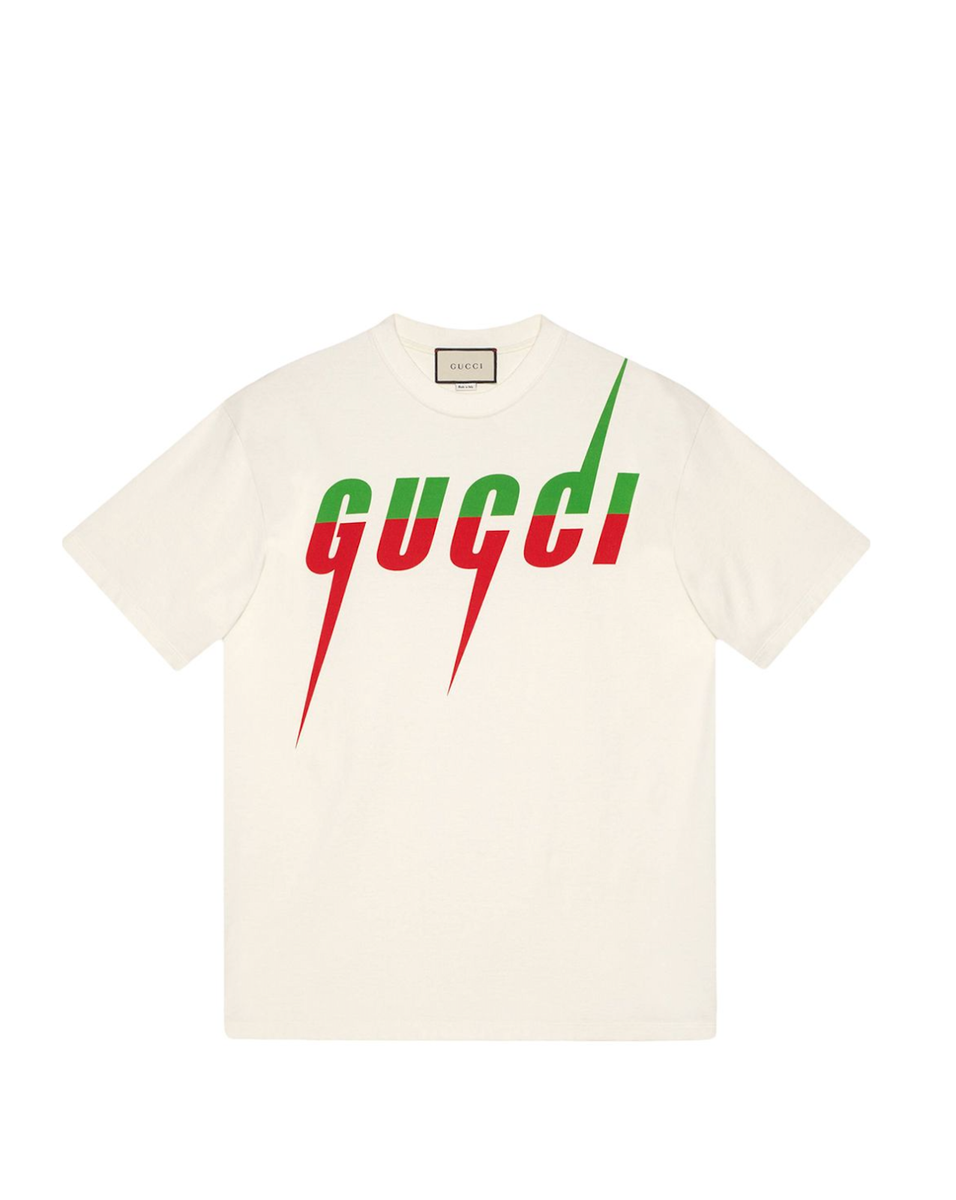Gucci Blade Print Ivory Cotton T-Shirt – Size XS – Stylish Logo