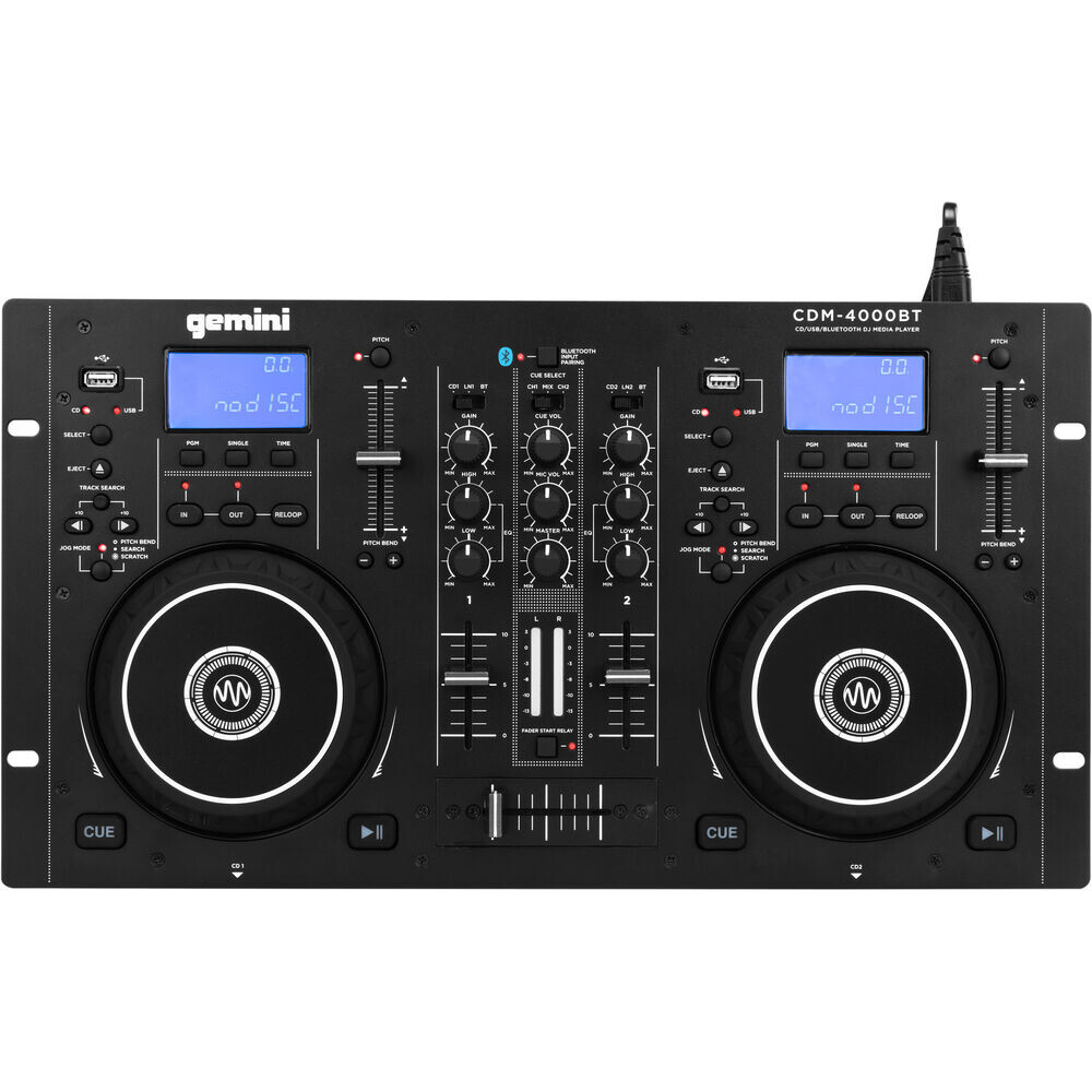Gemini CDM-4000BT Dual DJ CD/USB Media Player/Mixer+Portable