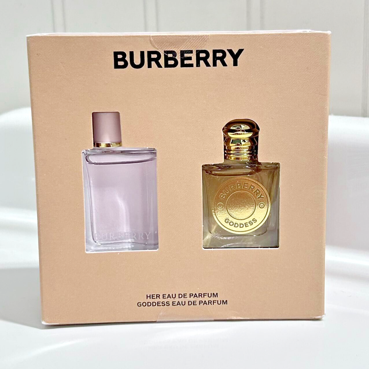New 2PC BURBERRY Her & Goddess EDP Perfume Mini Travel Splash Set