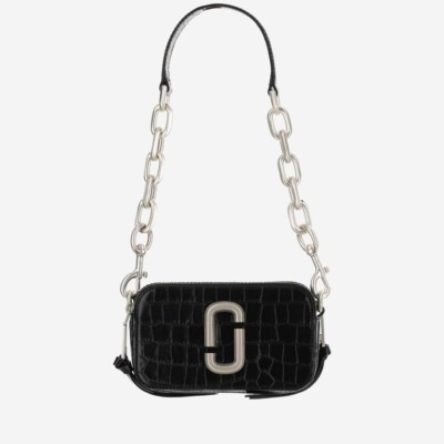 Marc Jacobs THE CROC-EMBOSSED SHOULDER SNAPSHOT - Black | eBay