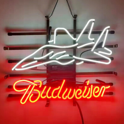 Fighter Jet Beer Logo Neon Sign Light Bar Beer Visual Display