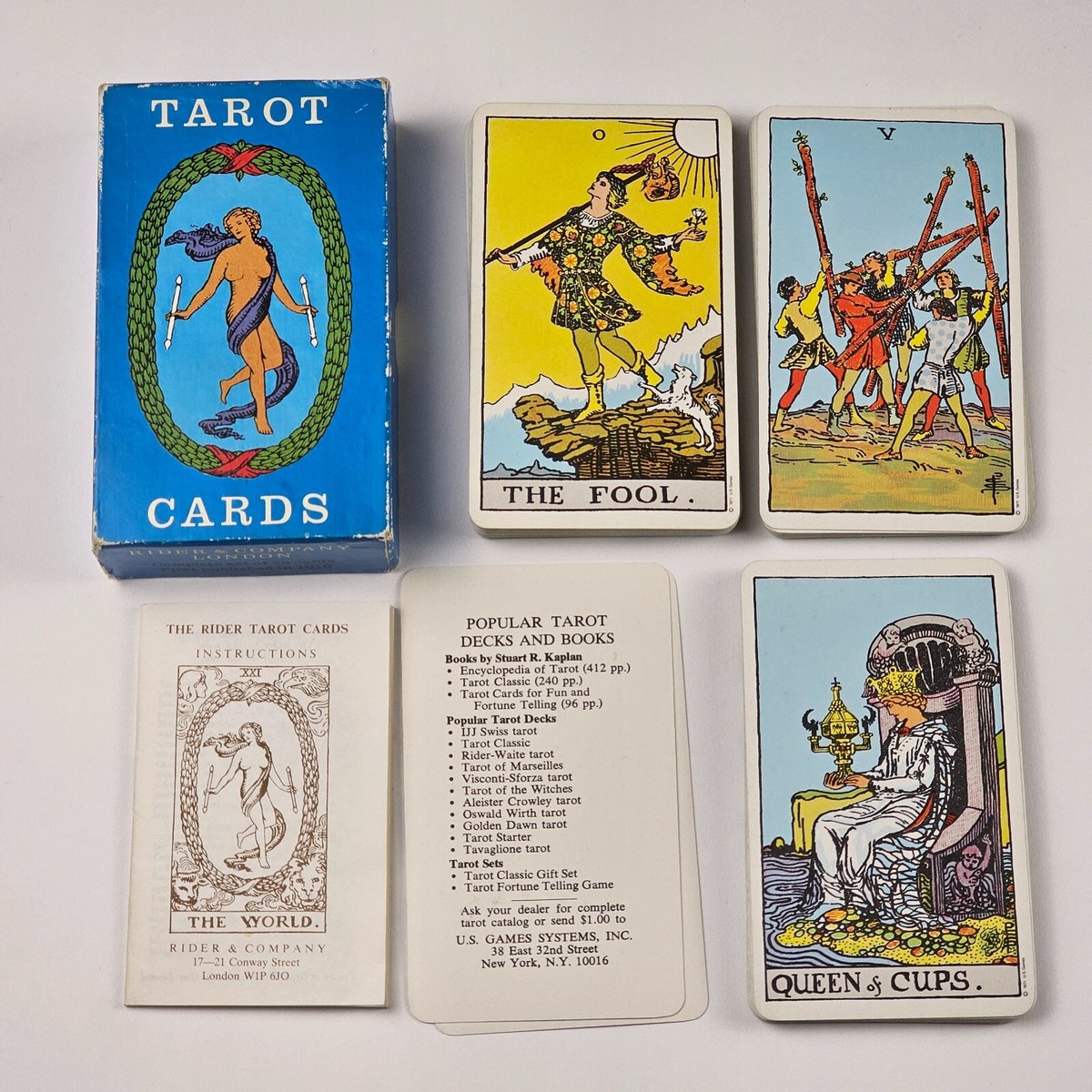 RARE Vintage Rider Waite Tarot Card Deck, Blue Box, AMAZING