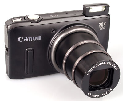 Canon PowerShot SX260 HS 12.1MP Black Digital Camera with 20x Zoom