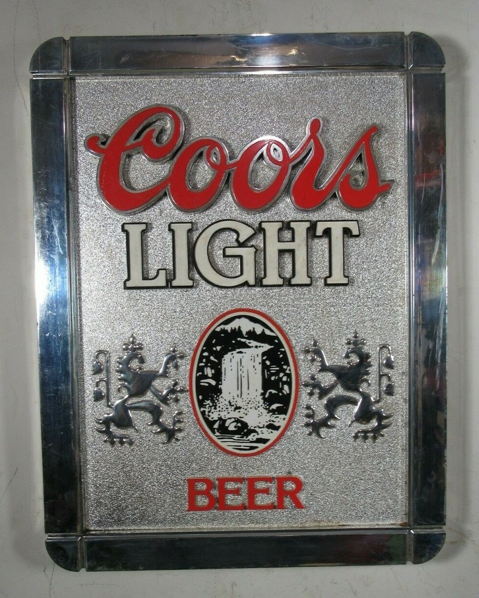 Vintage 1988 Coors Light Beer Sign Wall Hanging Plaque 18