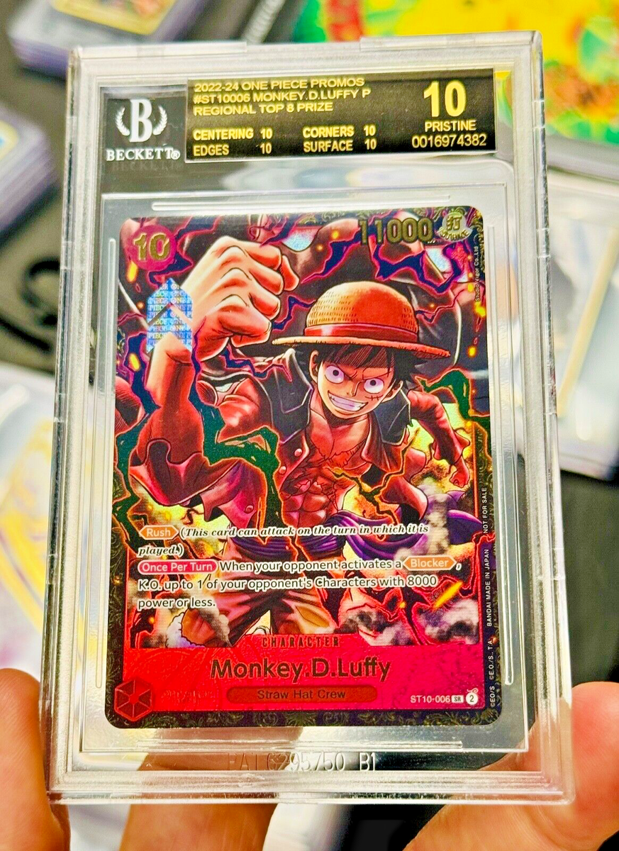 One Piece BGS 10 Black Label Monkey D Luffy ST10006 Top 8 Prize
